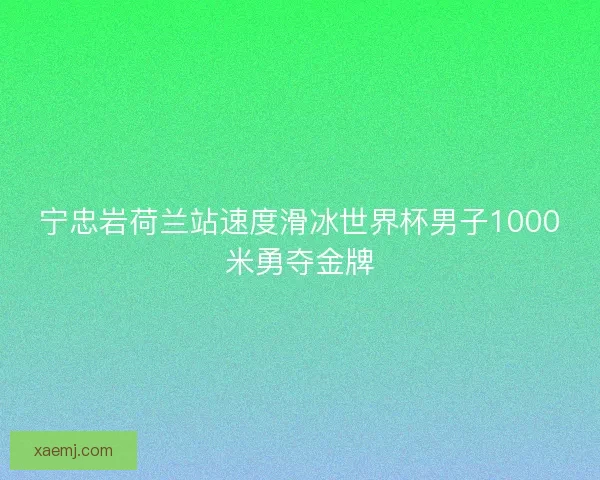 宁忠岩荷兰站速度滑冰世界杯男子1000米勇夺金牌 宁忠岩荷兰站速度滑冰世界杯男子1000米勇夺金牌