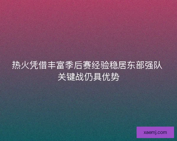 热火凭借丰富季后赛经验稳居东部强队 关键战仍具优势