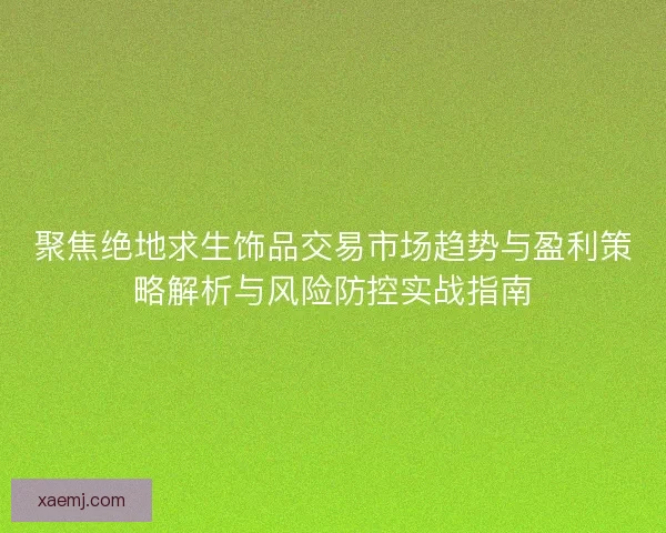 聚焦绝地求生饰品交易市场趋势与盈利策略解析与风险防控实战指南