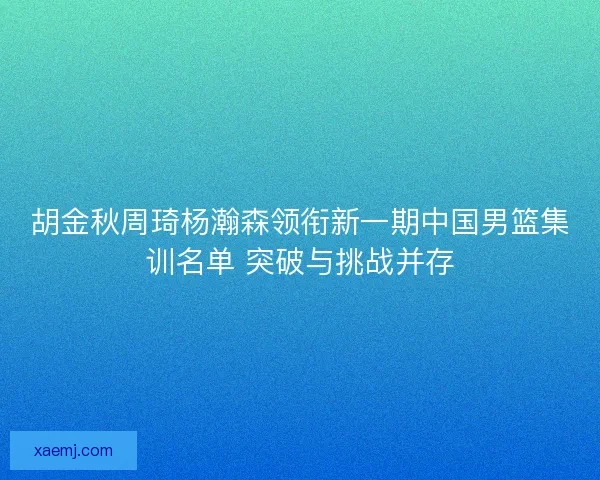 胡金秋周琦杨瀚森领衔新一期中国男篮集训名单 突破与挑战并存