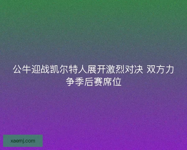 公牛迎战凯尔特人展开激烈对决 双方力争季后赛席位 公牛迎战凯尔特人展开激烈对决 双方力争季后赛席位