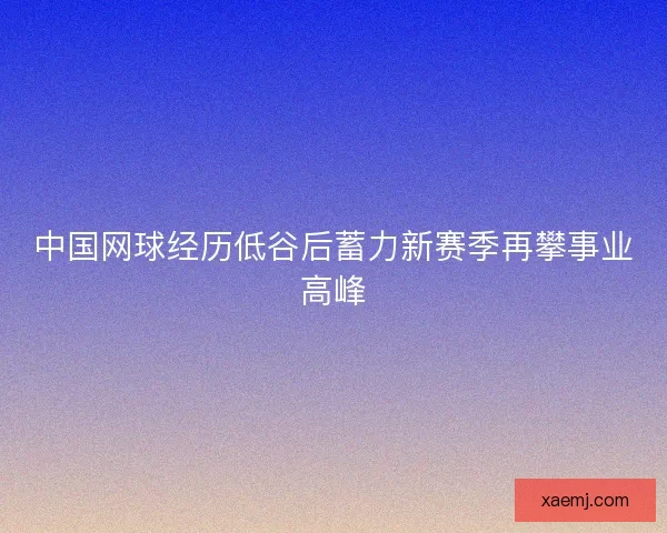 中国网球经历低谷后蓄力新赛季再攀事业高峰