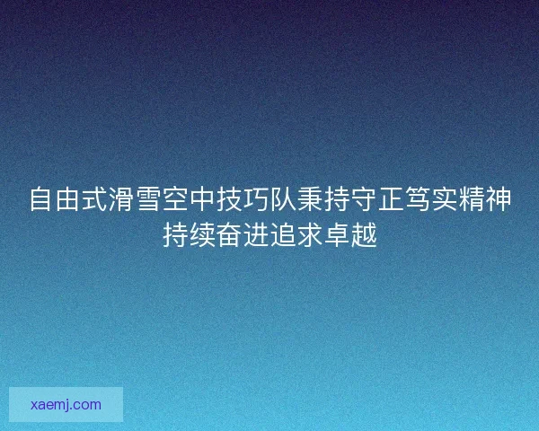 自由式滑雪空中技巧队秉持守正笃实精神持续奋进追求卓越