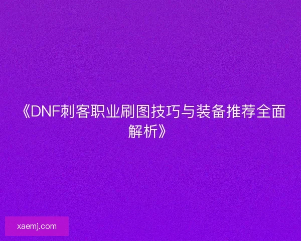 《DNF刺客职业刷图技巧与装备推荐全面解析》